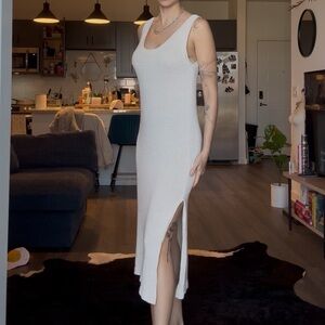 Massimo Dutti Cream Midi Dress